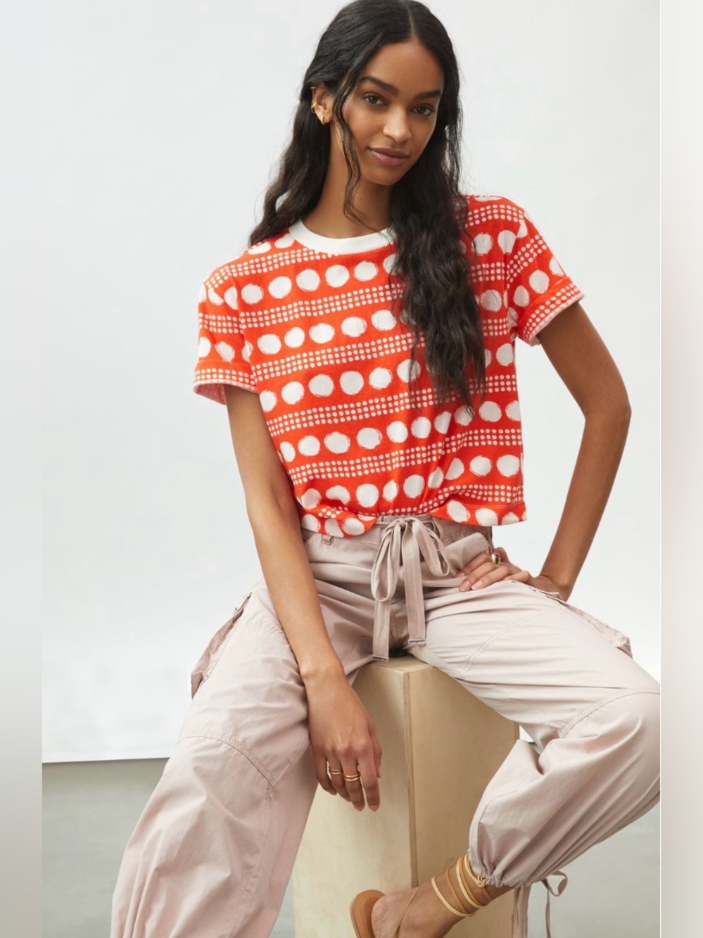 Anthropologie Maeve Structured Cropped in Orange
